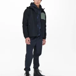 Only & Sons Veste Zippée Malik -Only & Sons shop 22020903 dark navy only sons 3